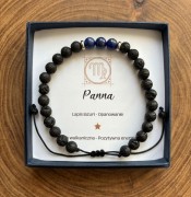 Męska Bransoletka Zodiakalna Panna - Naturalny Kamień Lapis Lazuli – Talizman Opanowania