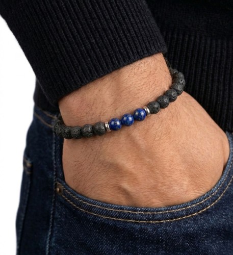 Męska Bransoletka Zodiakalna Panna - Naturalny Kamień Lapis Lazuli – Talizman Opanowania