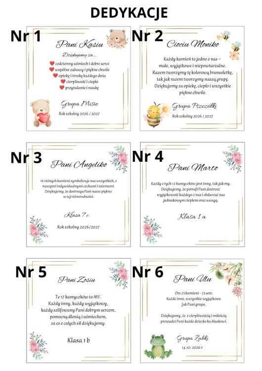 Dedykacje na Dzień Nauczyciela. Personalizowana Bransoletka z Kamieni Naturalnych dla Nauczyciela – Prezent na Dzień Nauczyciela, Zakończenie Roku Szkolnego